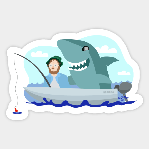 Jaws of Hooper Sticker by dinoneill